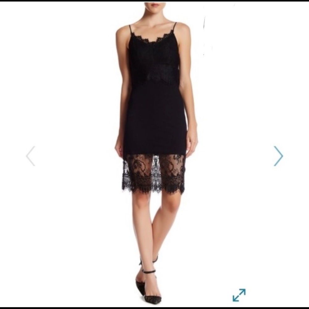 Black Lace Spaghetti Strap Dress